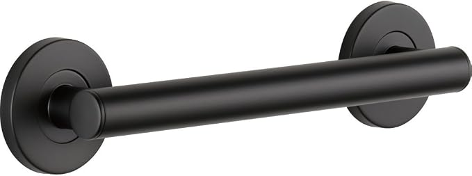 Delta Contemporary (1-Pack) 12' Shower Grab Bar ADA Compliant Matte Black 450 lb Capacity Bathroom Safety Handle for Shower, Bathtub | Wall Mounted Balance Assist, Handicap Grip 41812-BL