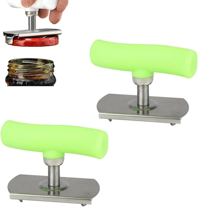 Jar Opener for Weak Hands, Adjustable Stainless Steel Jar Opener with Non-Slip Grip, Bottle Opener Lid Remover Kitchen Tool for Seniors Arthritis and Everyday Use (2, Green)