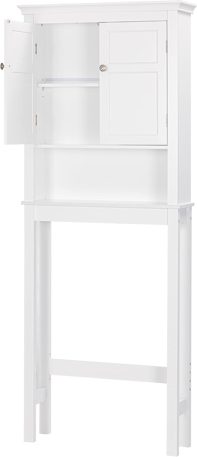 UTEX Over The Toilet Storage Cabinet, Over Toilet Bathroom Organizer with Adjustable Shelves, Above Toilet Storage Cabinet Space Saver, White