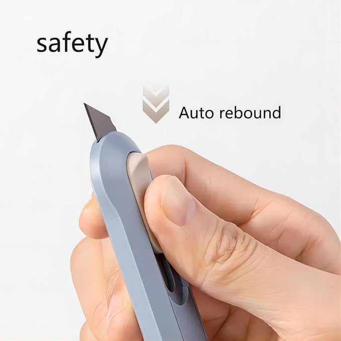 Generic 4pcs Utility Knife,SK5 Retractable Blade Duty Box Cutter Letter Opener, Razor Sharp Cartons Cardboard Cutter Knife Perfect for Paper, Sewing, Craft, Home and Office, Blue,green,pink,white