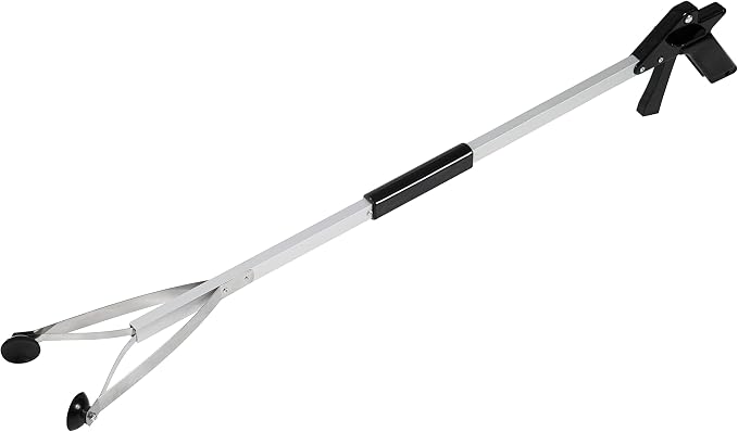 Luxet Reacher Grabber Tool X-Long 80" Aluminum Suction Cup Jaw, Foldable Lightweight Reacher Grabber Pickup Tool, Gripper Grabbers for Elderly Grab it Reaching Tool Trash Picker Grabber (Black)