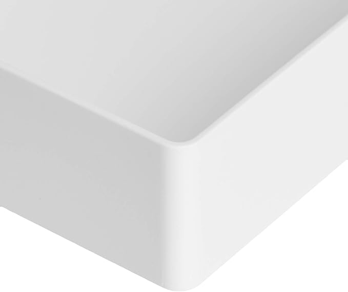 Amazon Basics Rectangular Plastic Desk Organizer Bundle, 3 Pieces Letter Tray and Accessory Tray for Office Supplies, Document Organization, Workspace Storage, 10 x 13.4 inches, White