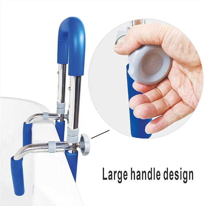 Anti-Slip Bathtub Grab Bar Safety Bar for Seniors and Handicap - for Assistance Getting in and Out of Tub, Easy to Install on Most Tubs