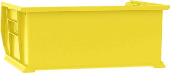 Akro-Mils 30250 AkroBins Plastic Storage Bins, Space-Saving Stackable Bins for Garage, Pantry, Craft Organization, 15" x 16" x 7", Yellow, 6-Pack