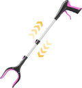 Telescopic Grabber Reacher Tool, 5-Level Adjustable Length (23'' to 41'') - Trash Claw Gripper, Pickup Stick for Litter Picking, Yard Work, and Seniors (Pink)