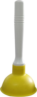 NewFerU Drain Plunger, Small Hand Force Plumber Helper, Little 4 inch Cup Clog Remover, Tiny Rubber Unclogger in 9" Short Handle for Kitchen Sink, Bathroom Toilet, Shower Bath Tub (Yellow)