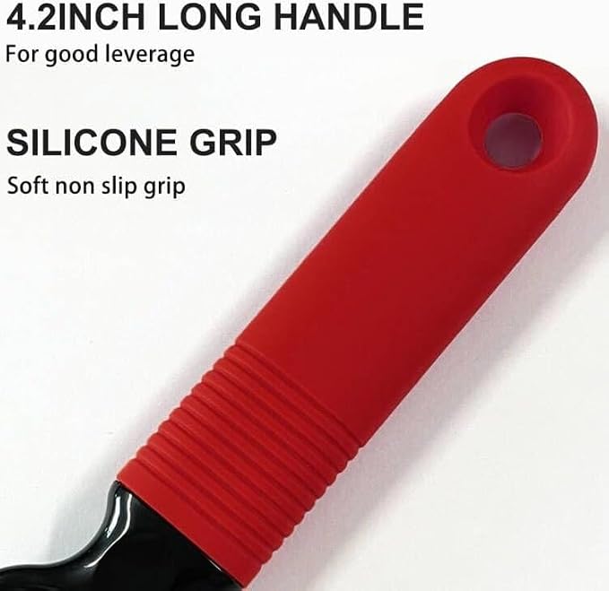 2-Pack Soda Can Opener and Beer Bottle Opener Bartender with Good Grip Silicone Handle, Pop Top Can Tab Opener for Long Nails, Bottle Opener for Arthritic Hand and Seniors, Chilli Red