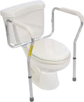 Essential Medical Supply Adjustable Toilet Safety Rails with Handles - Sturdy and Secure Toilet Frame for Elderly and Seniors - Toilet Helper with Adjustable Handles for Added 250lb Support and Safety