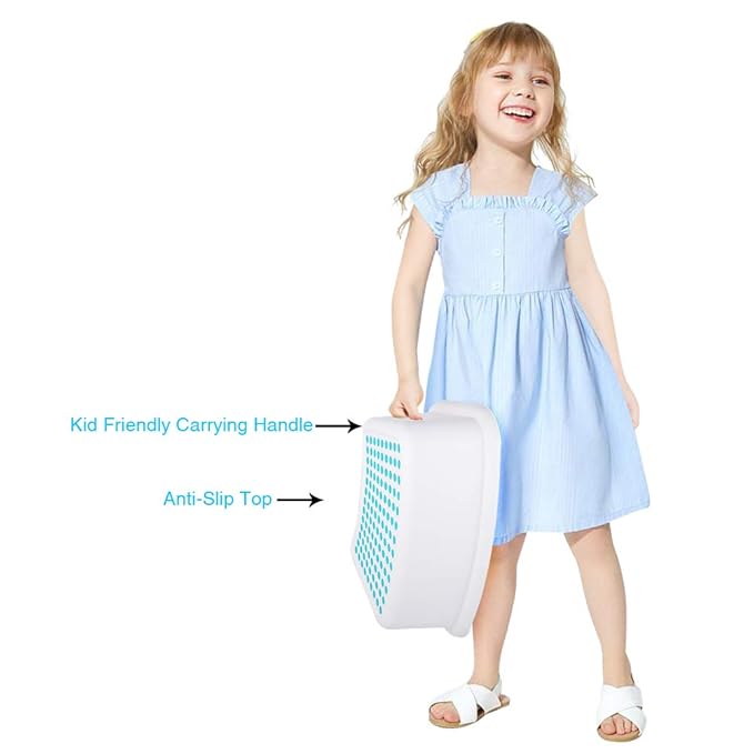 Step Stool for Kids (2 Pack), Toddlers Stool for Potty Training, Bathroom, Kitchen, Bedroom, Toy Room and Living Room. Toilet Stools with Soft Anti-Slip Grips for Safety, Stackable (Blue)