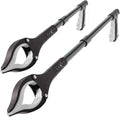 Grabber Reacher Tool - 2 Pack - Updated Version Long 19/32 Inch Foldable Pick Up Stick - Strong Grip Magnetic Tip Lightweight Trash Picker Claw Reacher Grabber Tool for Elderly Reaching, Luxet (Gray)
