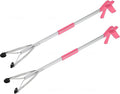 Grabber Tool 32" Suction Cup Grip Heavy Duty Aluminum -2 Pack- Lightweight Foldable Reacher Grabber Pickup Tool, Gripper Grabbers for Elderly Grab it Reaching Tool Trash Picker Grabber Pink, By Luxet