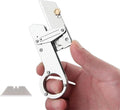Mutipurpose Stainless Steel Utility Knife, Easy Slide Retractable Blade, EDC Box Cutter Push pull Cutter Knife for Everyday Carry (Style2)