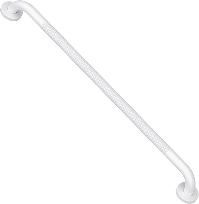 Oil Rubbed White Shower Grab Bars 32 Inch w/Anti-Slip knurled Grip, iMomwee Stainless Steel Wall Mount Bathroom Safety Balance Handrail, Handicap Elderly Senior Assist Textured Grab Bar Handle