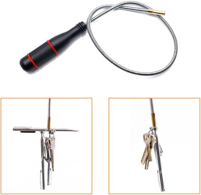 4 Pack Telescoping Magnet Pick-up Tool Set - Retrieving Pickup Tools，Extendable Pick Up Tools，Bendable Spring Magnet Stick，Flexible Extra Long Reach Bendable Curve Grabber with 4 Claws