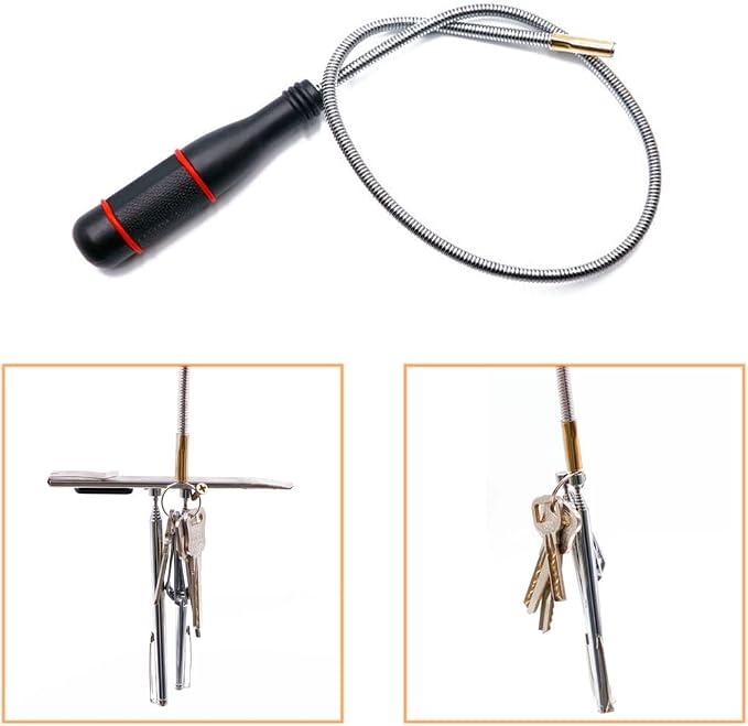 3 Pack Telescoping Magnet Pick-up Tool Set - Retrieving Telescoping Magnet Pickup Tools，Extendable Magnetic Pick Up Tools，Bendable Spring Magnet Stick
