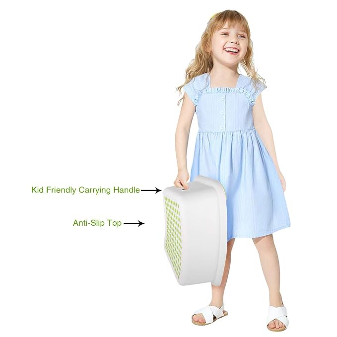 Step Stool for Kids (2 Pack), Toddlers Stool for Potty Training, Bathroom, Kitchen, Bedroom, Toy Room and Living Room. Toilet Stools with Soft Anti-Slip Grips for Safety, Stackable (Green)