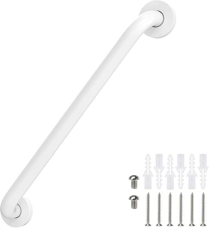 16 Inch Grab Bars for Bathtubs and Showers White, Safety Shower Grab Bars for Seniors Elderly Handicapped, Handicap Grab Bars for Shower with Concealed Screws, Tesuchan