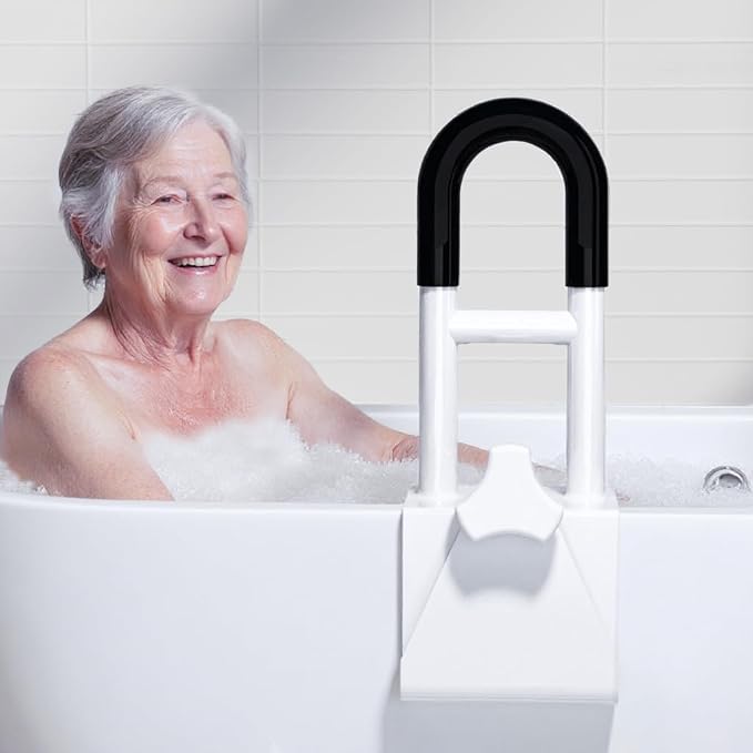Bathtub Handle Grab Bar, Bathtub Safety Rail & Shower Grab Bars for Seniors, Baby, Elderly, and Disabled, Fits 3"–7" Tub Walls, Waterproof Non-Slip Handle and Holds 300lbs
