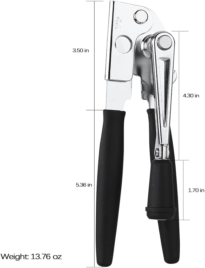 Heavy Duty Commercial Manual Crank Can Opener,Easy for Seniors & Arthritis | 360° rotation,easy cut,for restaurants & home kitchens,works on #10 cans,ergonomic