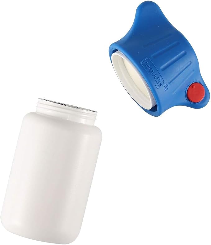 Remedic One-Hand Pill Bottle Opener – Magnifier & LED Light Aid | Non-slip mat secures bottles for one-hand opening. Magnifier and LED light help read medication labels.