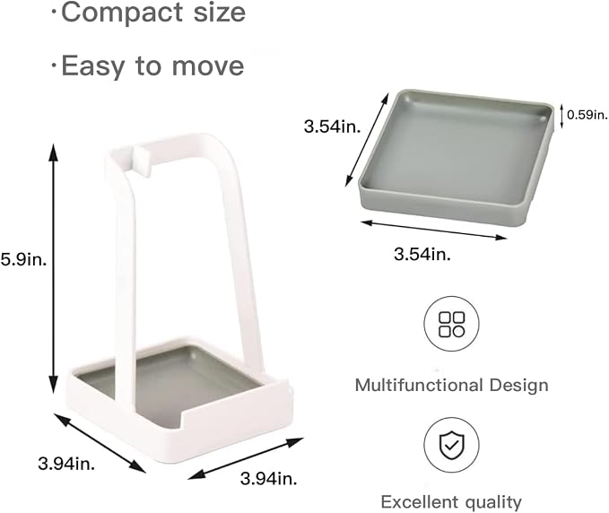Spoon Rest and Lid Holder for Stove Top – Heat-Resistant Steel Organizer for Utensils, Lids, and Tongs – Drip Tray for Kitchen Counter