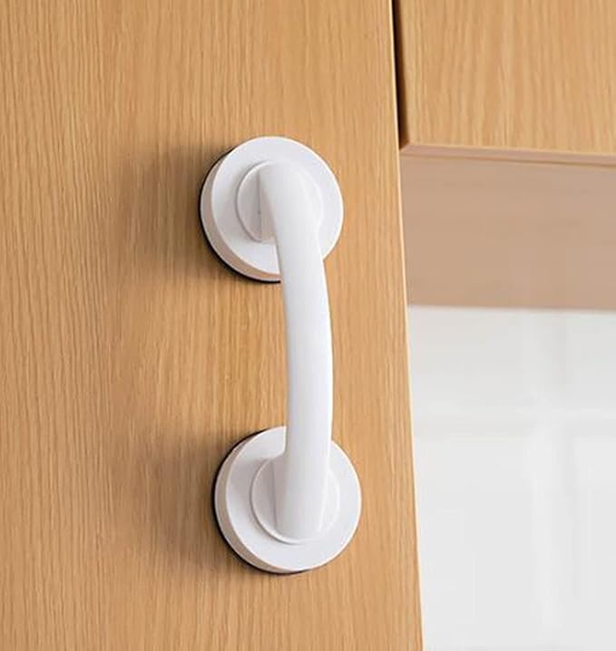 Suction Cup Door Handle, Glass Door Handle, Refrigerator, Drawer, Bathroom, Suction Cup armrest, Bathtub Shower Handle, Kitchen Drawer Cabinet Handle (Large White)