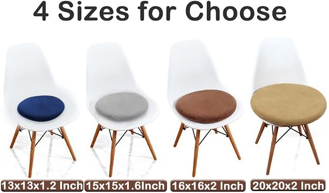 Sigmat Memory Foam Seat Cushion Anti-Slip Soft Round Stool Cushion Chair Pad 16 Inch Coffee