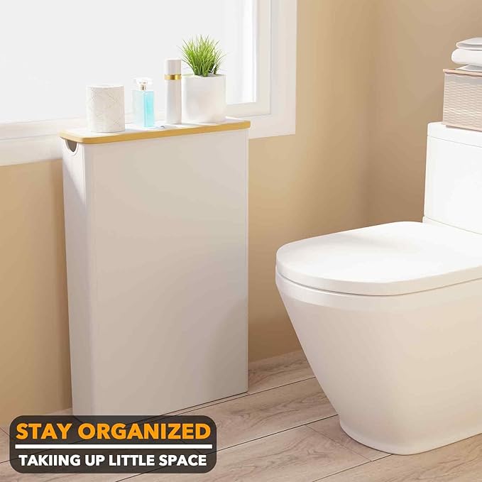 SpaceAid Extra Large Toilet Paper Storage with Lid, Hold up to 24 Regular Rolls or 18 Mega Rolls, Slim Toilet Paper Basket Holder Bin Container, Bathroom Accessories Organizer, White