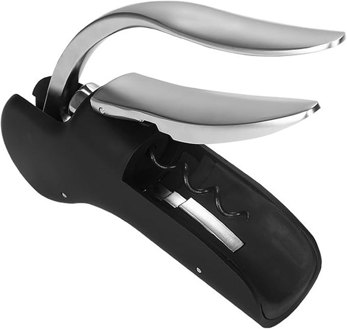 LeLehome Manual Wine Opener Compact Vertical Corkscrew Heavy Duty Stainless Steel Bottle Opener Bar Tool with Gift Box
