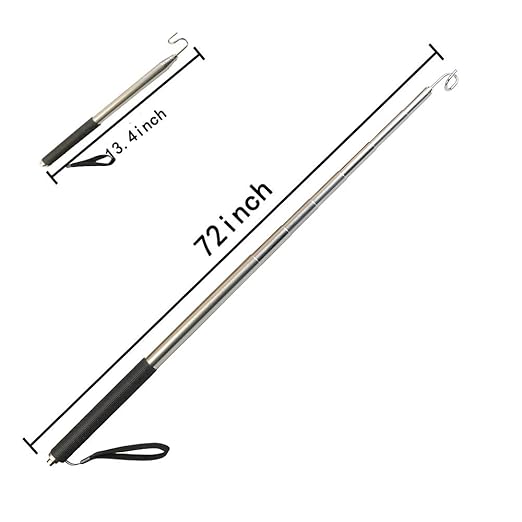 Pickup Grabber Telescopic Magnetic Pickup Tool with Hook Pick-Up Pole Wire Fish Stick Pocket extendable Magnet Pickup Tool (72")