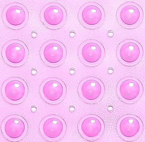 Extra-Long Non-Slip Bathtub & Shower Mat 39”x16” (Smooth/Non-Textured Tubs Only) Safe, Clean, Machine-Washable, Superior Grip&Drainage, Vinyl, Transparent Pink