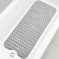 Bathtub and Shower Mats, Extra Long Non-Slip Bath Tub Mat 39 x 16 Inch, Machine Washable Bathmat with Suction Cups & Drain Holes for Bathroom Floor, Gray