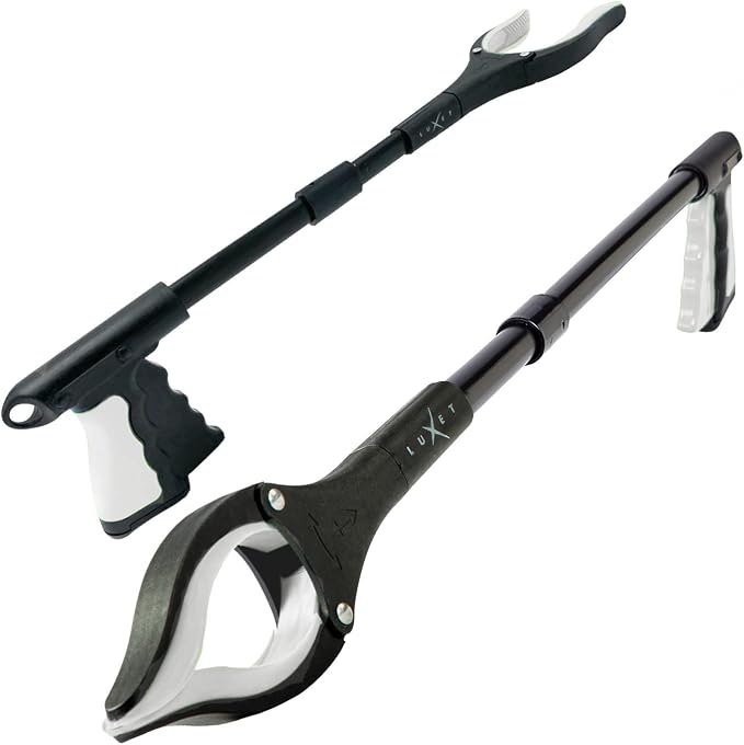 Grabber Reacher Tool 19 Inch Long, Foldable Pick Up Stick - Strong Grip Magnetic Tip - Heavy Duty Trash Picker Claw Reacher Grabber Tool Elderly Wheelchair Mobility Aid (Gray)