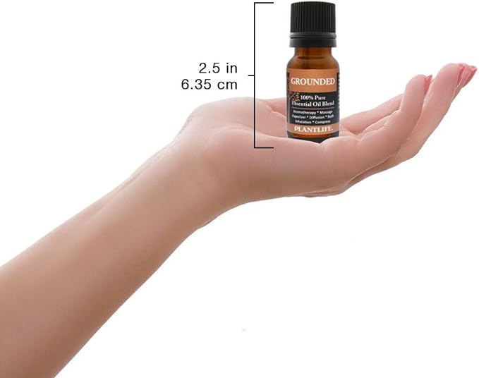 Plantlife Grounded Aromatherapy Essential Oil Blend - Straight from The Plant 100% Pure Therapeutic Grade - No Additives or Fillers - Made in California 10 ml