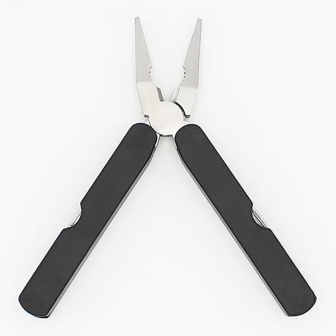 Multifunctional Folding Pliers, Practical and Portable, Screwdriver, Can Opener, Scale, File, Multi-Tool Combination (Black)