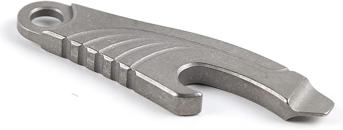 Hamans Mini Pry Bar Multi Tool Titanium Pry Bar with Bottle Opener Screwdriver Function (Grey)