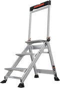 Little Giant Ladders Jumbo Step Stool with Handrail, 3-Step, Lightweight, Aluminum, 375 lb Load Capacity, Type 1AA, 8.7-Ft Reach Height, with Tool Tray, Platform Steps (11903)