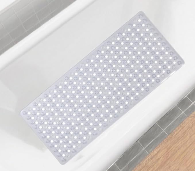 Shower Bathtub Mat Non Slip Bath Mat for Tub Non Slip Bath Mats for Bathroom Bath Tub Mats Shower Floor Mat With Suction Cups 34.5 x 15.5(Clear)