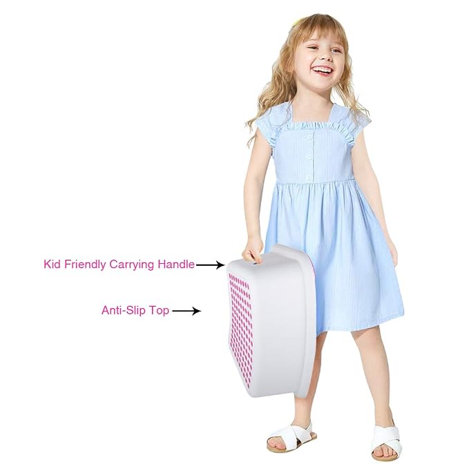 Step Stool for Kids (2 Pack), Toddlers Stool for Potty Training, Bathroom, Kitchen, Bedroom, Toy Room and Living Room. Toilet Stools with Soft Anti-Slip Grips for Safety, Stackable (Pink)