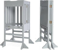 Milliard Wooden Kids Kitchen Step Stool Helper, Foldable – for Kids and Toddlers (Grey)