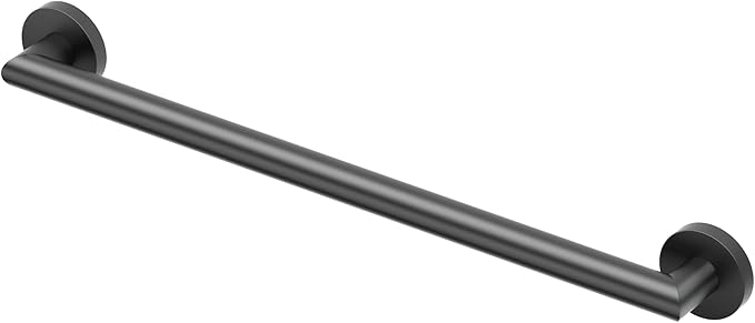 Gatco 964MX Glam 24" L Grab Bar, Matte Black/ADA Compliant Stainless Steel Safety Grab Bar for Bathroom