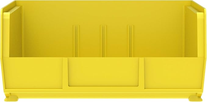 Akro-Mils 30235 AkroBins Plastic Storage Bins, Space-Saving Stackable Bins for Garage, Pantry, Craft Organization, 11" x 11" x 5", Yellow, 6-Pack