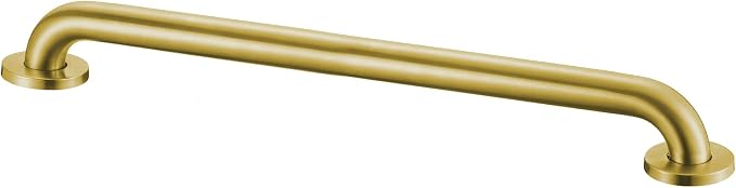 Stardrix 24-Inch ADA Compliant Grab Bar, 1.5" Diameter, Concealed Mounting Flanges, Handicap Friendly, Commercial & Residential Bathrooms, Brushed Gold Stainless Steel