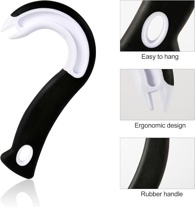 2pcs Easy Open Ring Pull Can Opener, Hook Can Opener for Pop Top Can, Pull Tab No-Slip Rubber Grip Can Lid Lifter Manual Ring Soda Opener Tool for Seniors, Children, Weak Hands