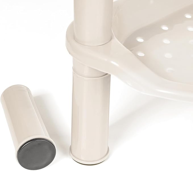 4 Tier Shower Caddies, Organizer Shelf Corner, Plastic Shower Rack Stands for Bathroom, Storage Bath Shower Caddy, 13.5X 10 x 33.5 Inches, Beige (Round Slot Beige 4 Tier)