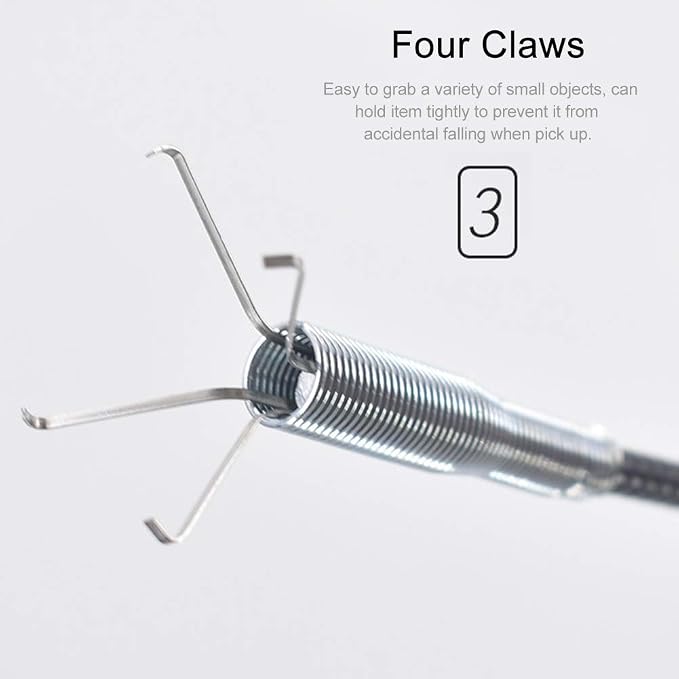 Plumbing Grabber, Flexible Grabber Claw Reacher Tool With 4 Claws Extendable Drain Clog Remove Tool Bendable Hose Pickup Reaching Assist Tool for Litter Pick Home Sink Drains Toilet(Size:0.57m)