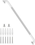 40 Inch Anti Slip Shower Grab Bar, Munzong Bathroom Grab Bar for Showers, White Knurled Handicap Balance Bar,Safety Hand Rail Support Elderly Senior Assist Bath Handle