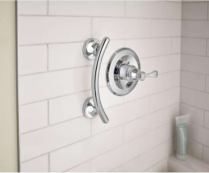 Delta (1-Pack) 9' Assist Bar ADA Compliant Polished Chrome Bathroom Safety Handle | Wall Mount 300 lb Capacity, for Balance, Handicap Grip Shower, Tub, Toilet DF705PC