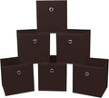 Foldable Storage Cubes Bins ,11 Inch Cloth Storage Cube Fabric Storage Box Cubes Organizer Baskets with Dual Handles for Home Organizer Set of 6 (Brown)