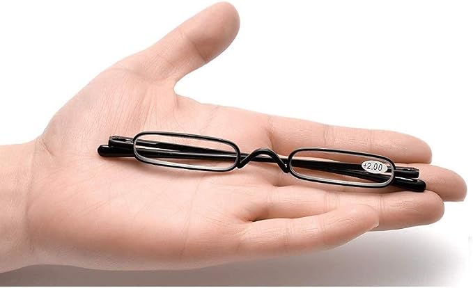 Viseng Slim Mini Metal Reading Glasses Compact Lightweight Portable Readers with Glasses Case for Reading Case,Gold+Purple+Red+1.0